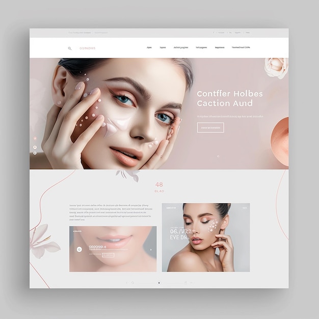 web design UI UX pagina di destinazione per la clinica di estetica della pelle