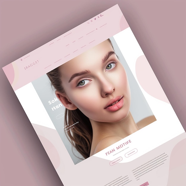 Web design UI UX pagina di destinazione per la clinica di estetica della pelle