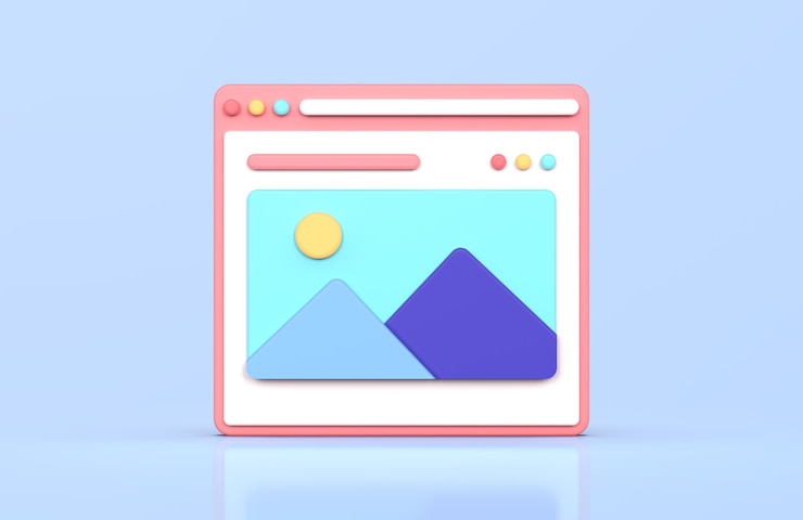 Photo web interface 3d rendering