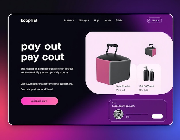 Website di e-commerce pay out pagina modello di progettazione per lo sviluppo web Web design UIUX design