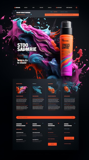 Website Layout of Hair Styling Products for Men and Women Bold Color Theme Wit Creative Figma Art