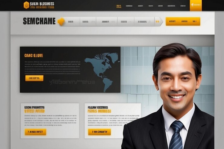 Photo website template design for your business eps 10 vector illustration