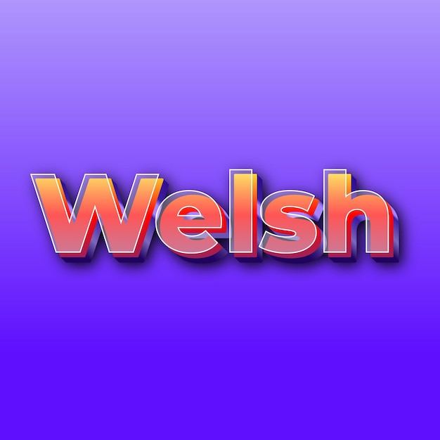 WelshText effetto JPG foto di carte con sfondo viola sfumato