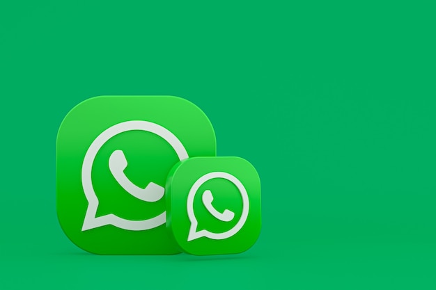 Whatsapp logo 3d icona rendering sfondo