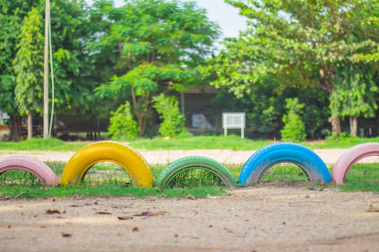 Photo wheels on the lawn