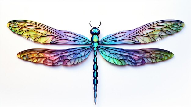 Whimsical libellula iridescente ali isolate AI generativa