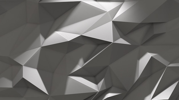 White abstract low poly triangle with shadow
