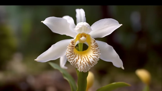 White Egret Orchid Flower Splendidamente fiorito AI generativa