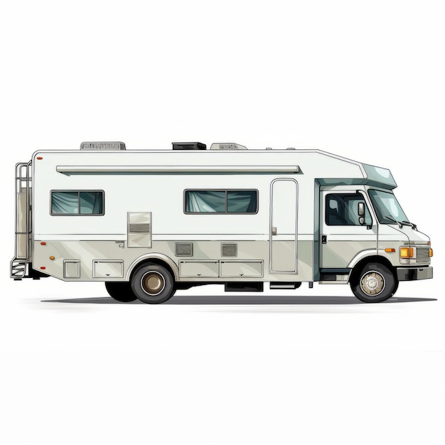 White Explorer Camper Rv Vector Icon Free Psd