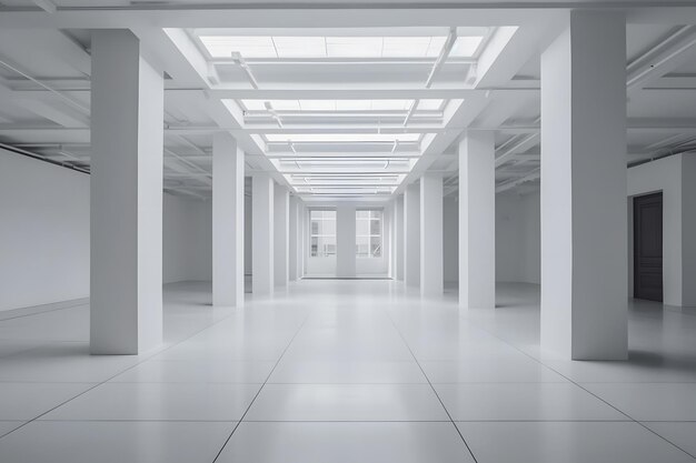 White gallery room interior Rete neurale AI generata