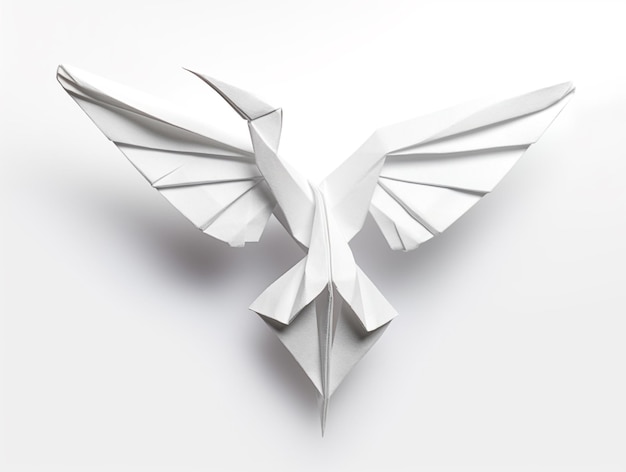 White Paper Crane Origami AI_Generated