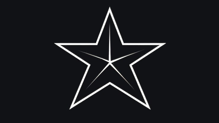 Photo white star on a black background generative ai