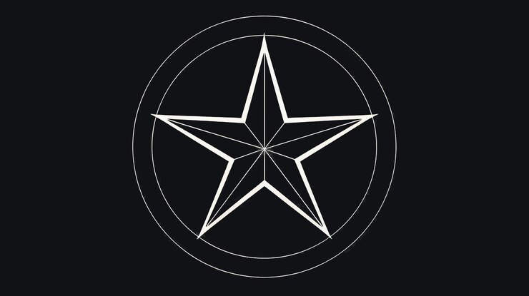 Photo white star on a black background generative ai