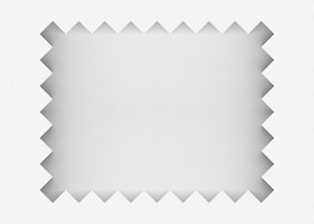 white zigzag pattern cenmet frame on gray copy space wall background.