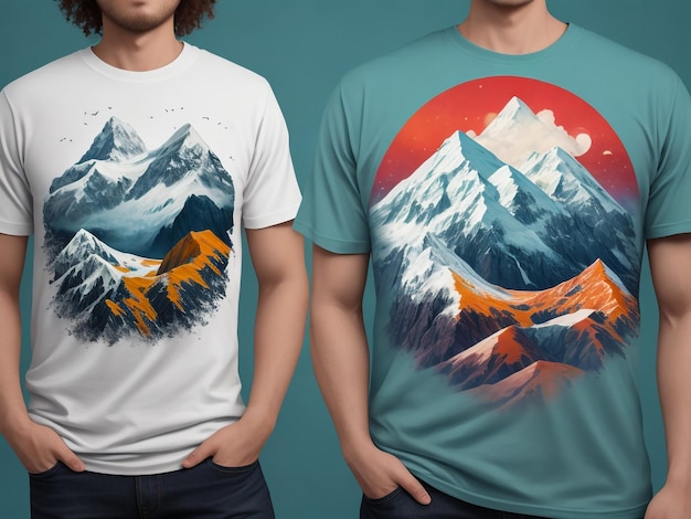 Wildness Bold Lanscape con illustrazione della Coppa Boba T-Shirt Design