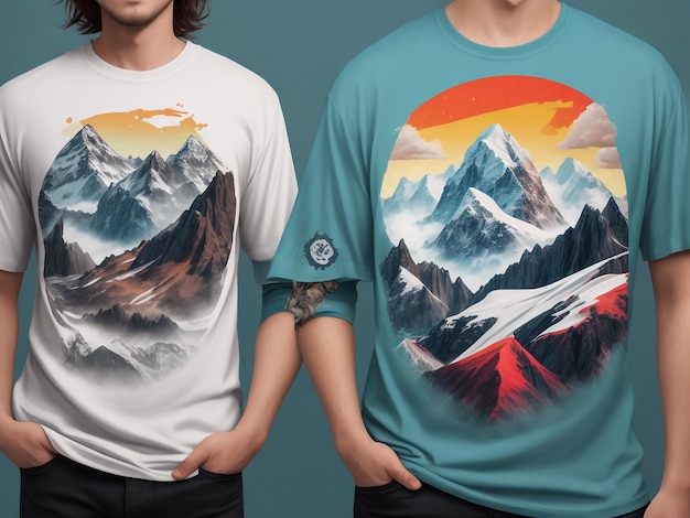 Wildness Bold Lanscape con illustrazione della Coppa Boba T-Shirt Design