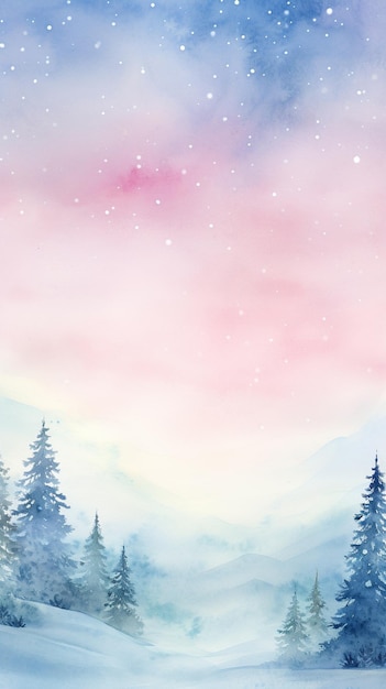 Winter wonderland minimo dettaglio sfondo acquerello