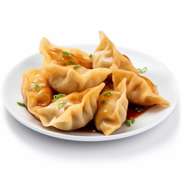 Wontons con sfondo bianco di alta qualità ultra hd