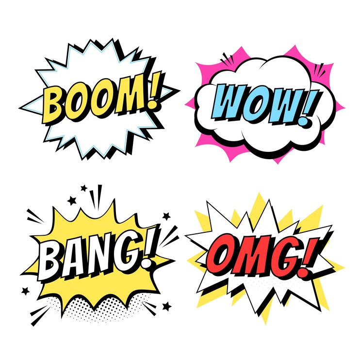 Photo word cartoon effect speech bubble design element