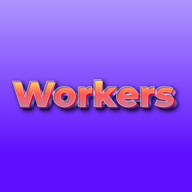 WorkersText effetto JPG foto di carte con sfondo viola sfumato