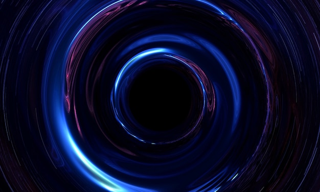 wormhole astratto o buco nero a spirale nello spazio con gas e polvere