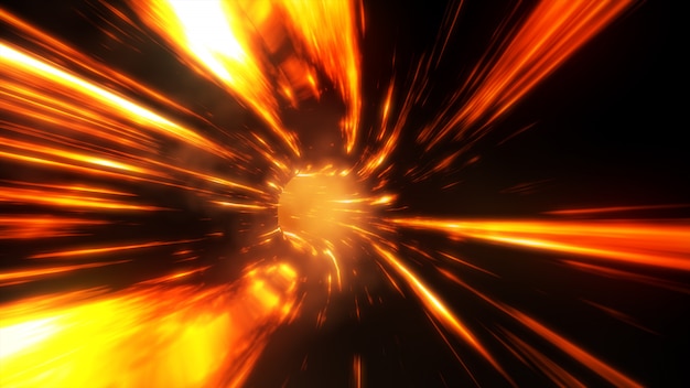 Wormhole del fuoco dell'estratto dell'illustrazione 3d con il flash