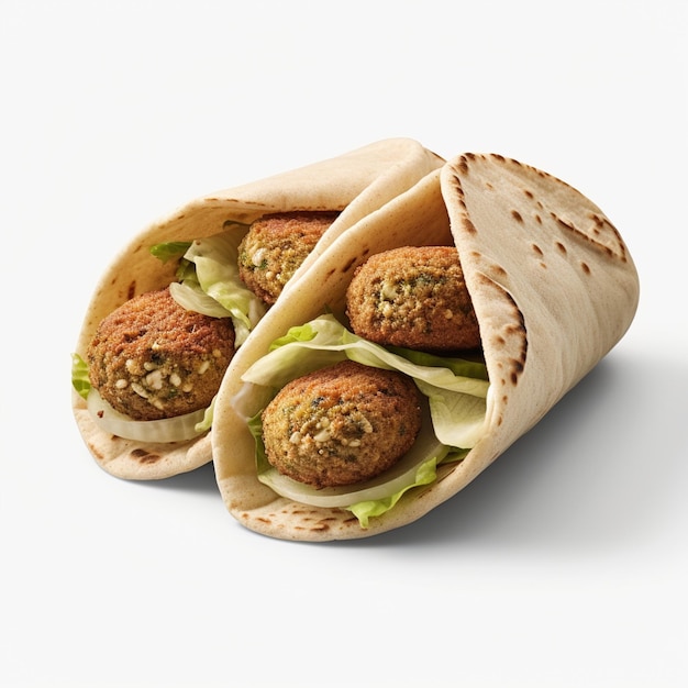 Wrap di falafel con lattuga e cipolla