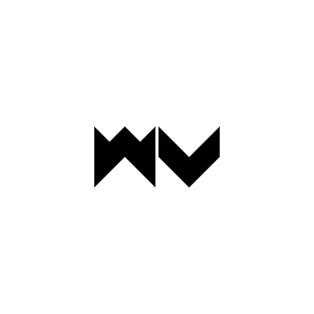 WV monogramma logo design lettera testo nome simbolo logo monocromatico carattere alfabeto semplice logo