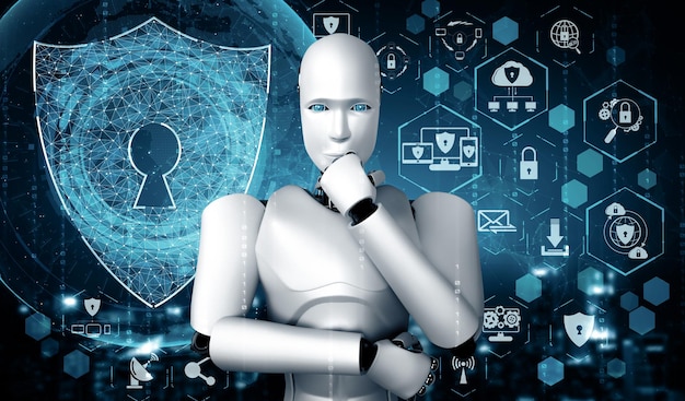 XAI AI robot using cyber security to protect information privacy