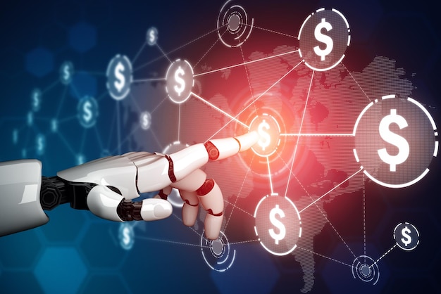 XAI Futuristic robot artificial intelligence concept