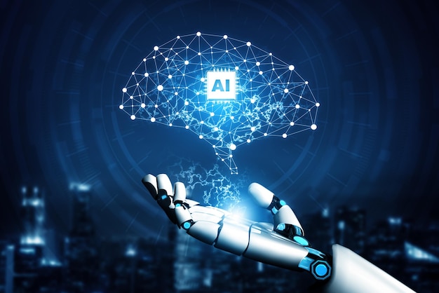 Xai futuristic robot artificial intelligence concept