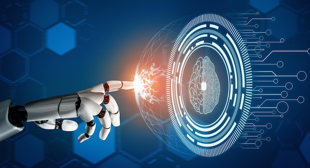 Xai futuristic robot artificial intelligence concept