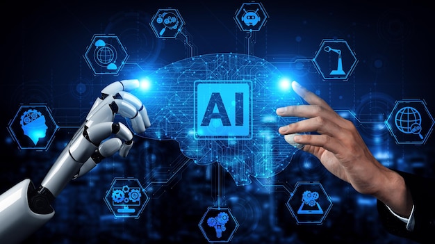 XAI Futuro robot di intelligenza artificiale e cyborg