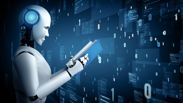 XAI robot futuristico intelligenza artificiale umanoide programmazione AI codifica