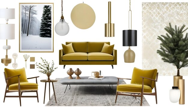 Xmas mood board ispirazione per l'interno