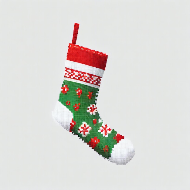 Xmas Sock Pixel Art Design Calze Abbigliamento creativo