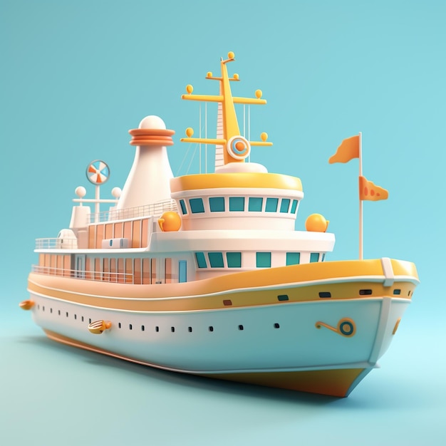 Yacht di lusso del fumetto 3d