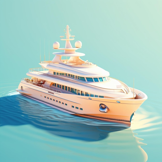 Yacht di lusso del fumetto 3d