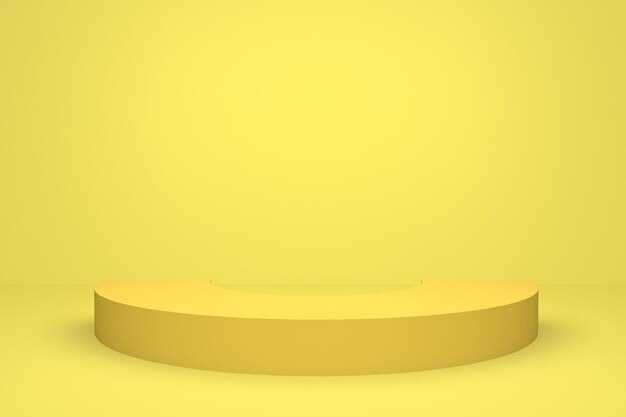 Yellow Empty Product Stand Yellow background