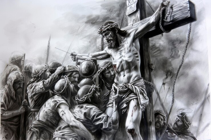 Yesus memikul Salibnya Ilustrasi gambar Generator gambar AI