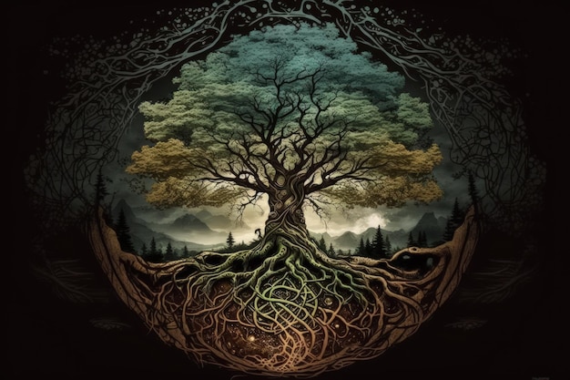 Yggdrasil il nome dell'albero della vita nella mitologia norrena L'albero del mondo