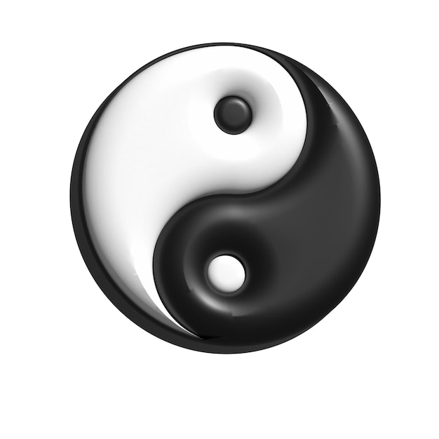 yin yang in bianco e nero su sfondo bianco