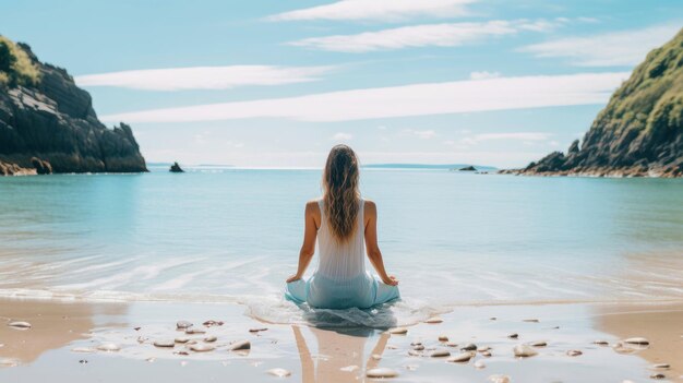 Yoga meditato umano L'umano psichico considera la mente e il cuore Esoterismo spirituale con bokeh