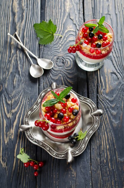 Yogurt al ribes con menta piperita