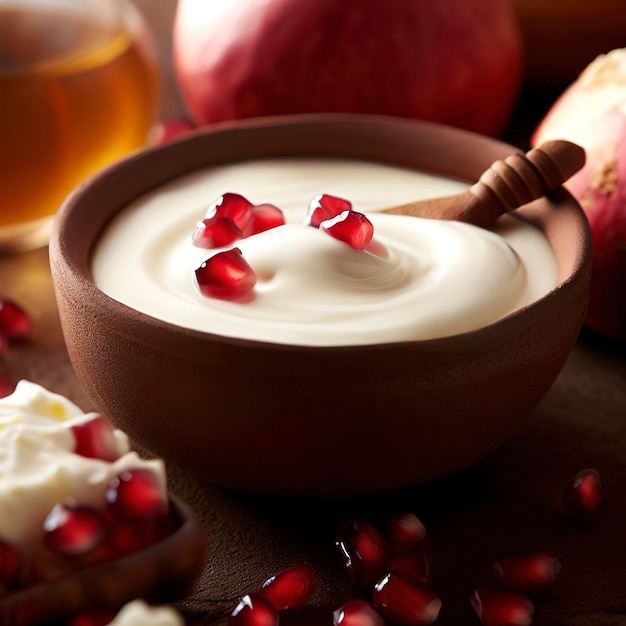 yogurt con melograno e olio