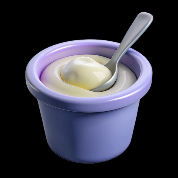 Yogurt fresco e cremoso in un contenitore comodo