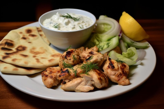 Yogurt greco pollo Souvlaki con Tzatziki e