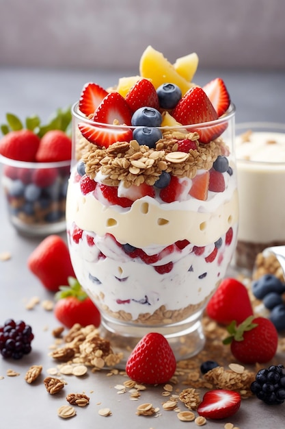 Yogurt Parfait con frutta e granola