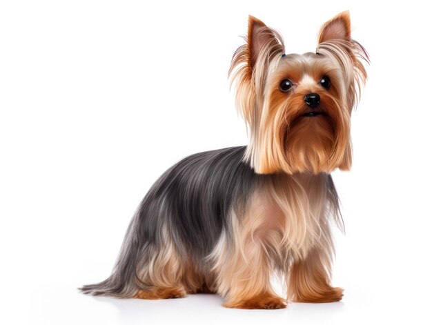 Yorkshire Terrier Dog Studio Shot Isolato su sfondo chiaro AI generativa