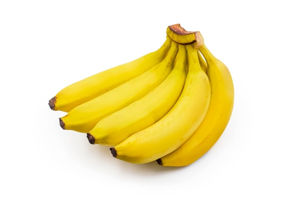 Yummy Banana gialla matura isolata su sfondo bianco